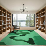 Wavy Green Camo Abstract Area Rug