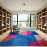 Vibrant Geometric Abstract Multi-Color Area Rug
