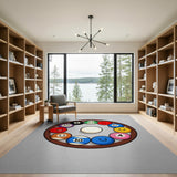 Smiley Pool Balls Cartoon Area Rug