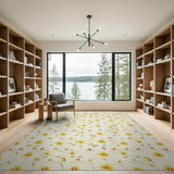 Yellow Daisy Floral Area Rug