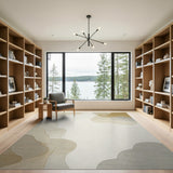 Beige Neutral Cloud Layers Abstract Area Rug