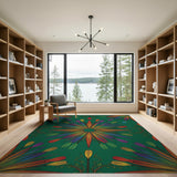 Vibrant Paddleburst Green Area Rug