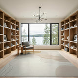 Abstract Area Beige and Neutral Abstract Beige Organic Shapes Area Rug