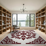 Ornate Red Floral Medallion Rug