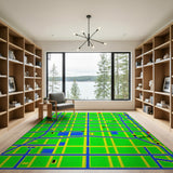 Pixelated City Grid Map Area Rug