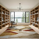 Majestic Stag Moonlit Mountain Landscape Rug
