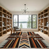 Bold Southwestern Zigzag Area Rug in Brown Tan