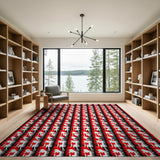 Bold Red Zigzag Geometric Geometric Modern Area Rug