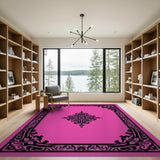 Traditional Persian Medallion Vibrant Pink Persian Medallion Area Rug