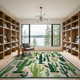 Whimsical Cactus Garden Area Rug