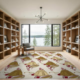 Vintage Lampshade Swirl Pattern Area Rug