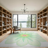 Ethereal Mint Green Floral Mandala Area Rug