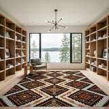 Terracotta Diamond Zigzag Southwestern Rug