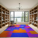 Geometric Modern Multi-color and Patterns Vibrant Multi-Color Geometric Abstract Area Rug