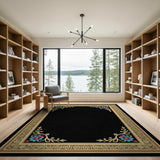 Multi-color and Patterns Ornate Gold Floral Frame Area Rug