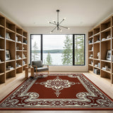 ODIKA Luxe Red Persian Medallion Area Rug