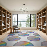 Rainbow Radial Geometric Area Rug