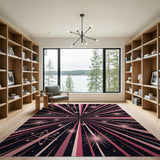 Cosmic Pink Ray Burst Area Rug