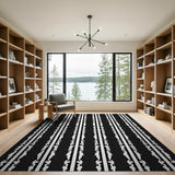 Wavy Stripe Black White Area Rug