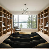 Golden Moon Over Wavy Mountains Area Rug