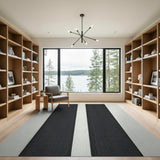 Striped Bold Black White Vertical Striped Area Rug