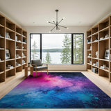 Vibrant Galaxy Nebula Area Rug