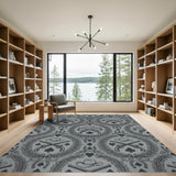 Grey Western Cowboy Area Rug