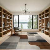 Abstract Geometric Modern Area Rug in Brown Grey