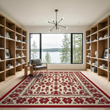 Red Traditional Persian Red Persian Floral Area Rug