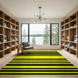 Yellow Bold Yellow Black Striped Area Rug