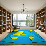 Yellow Letter A Cartoon Kids Area Rug