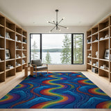 Rainbow Mountain Wave Area Rug