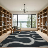 Coiled White Snake Heritage Area Rug