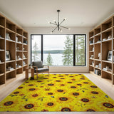 Sunflower Burst Yellow Area Rug