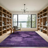 Purple Floral Distressed Vintage Area Rug