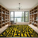 Let's Get Kids Back to School Bold Yellow Area Rug