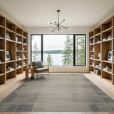 Modern Geometric Beige Grid Area Rug