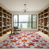 Vibrant Multi-Color Star Pattern Area Rug