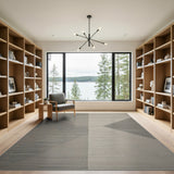 Grey Geometric Triangle Area Rug