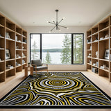 Geometric Modern Bold Yellow Black Geometric Abstract Area Rug