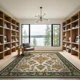 Gold and Silver Gold Floral Traditional Persian Area Rug