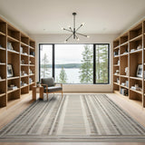 Modern Beige Gray Vertical Stripe Area Rug