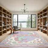 Pastel Mermaid Washable Area Rug