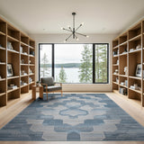 Geometric Modern Blue and Teal Blue Teal Geometric Modern Area Rug