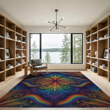 Geometric Modern Multi-color and Patterns Vibrant Rainbow Geometric Area Rug