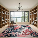 Pink Coral Watercolor Area Rug