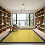 Sunny Yellow Area Rug with Bold Black Border