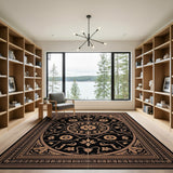 Gold and Silver Ornate Gold Floral Persian Area Rug