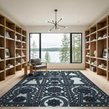 Moroccan Keyhole Arch Blue Area Rug