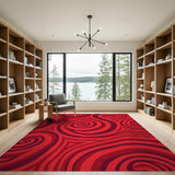Swirl Red Swirl Abstract Area Rug